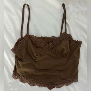 Brown Lace Cami Tank